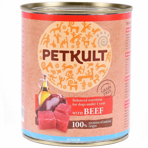 Hrana umeda pentru caini Petkult Junior cu vita 800 g - Animax