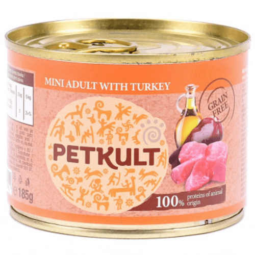 Hrana umeda pentru caini Petkult Mini Adult cu curcan 185g - Animax