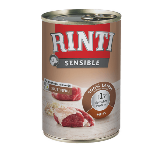 Hrana umeda pentru caini Rinti Sensible cu miel si orez 400 g - Animax