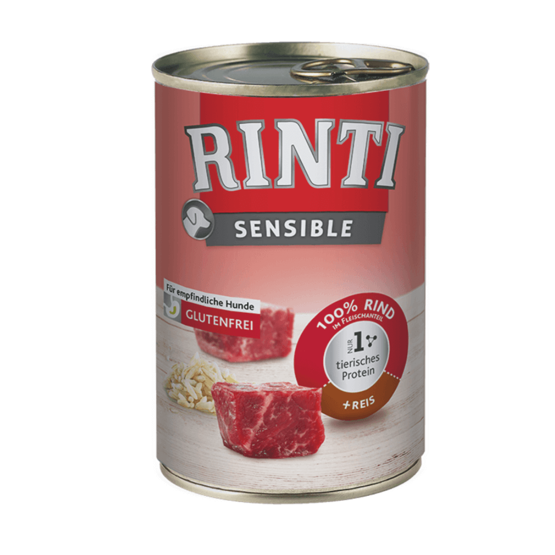 Hrana umeda pentru caini Rinti Sensible cu vita si orez 400 g - Animax