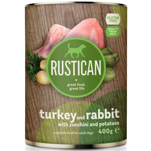 Hrana umeda pentru caini Rustican Curcan-Iepure 400g - Animax