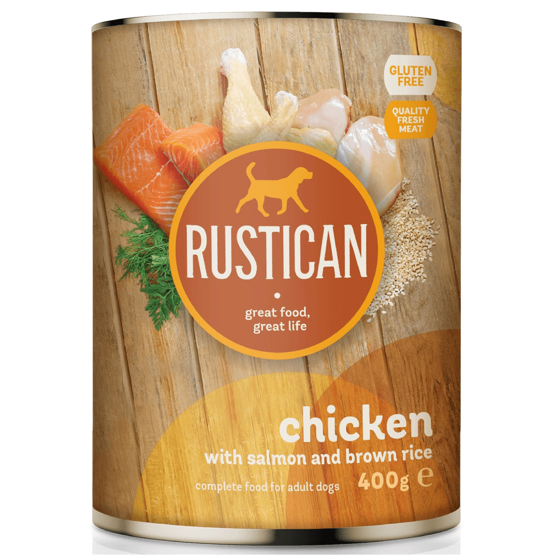 Hrana umeda pentru caini Rustican Pui-Somon 400g - Animax