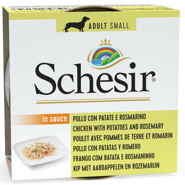 Hrana umeda pentru caini Schesir Adult Small Pui-Cartof 85g - Animax