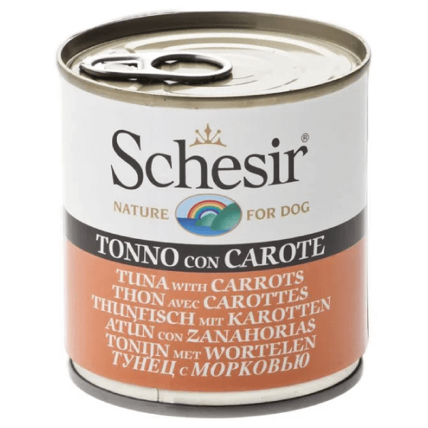 Hrana umeda pentru caini Schesir Adult cu ton si morcovi 285g - Animax