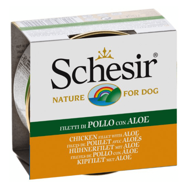 Hrana umeda pentru caini Schesir cu pui si aloe 150 g - Animax