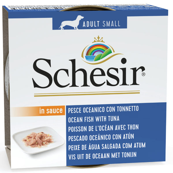 Hrana umeda pentru caini Schesir Adult Small Peste oceanic-Ton 85g - Animax