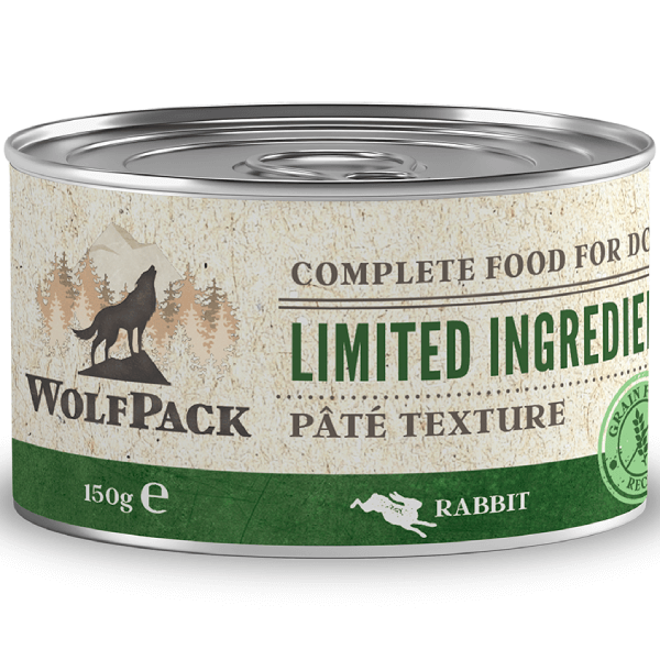 Hrana umeda pentru caini Wolfpack LTD Adult Iepure 150g - Animax