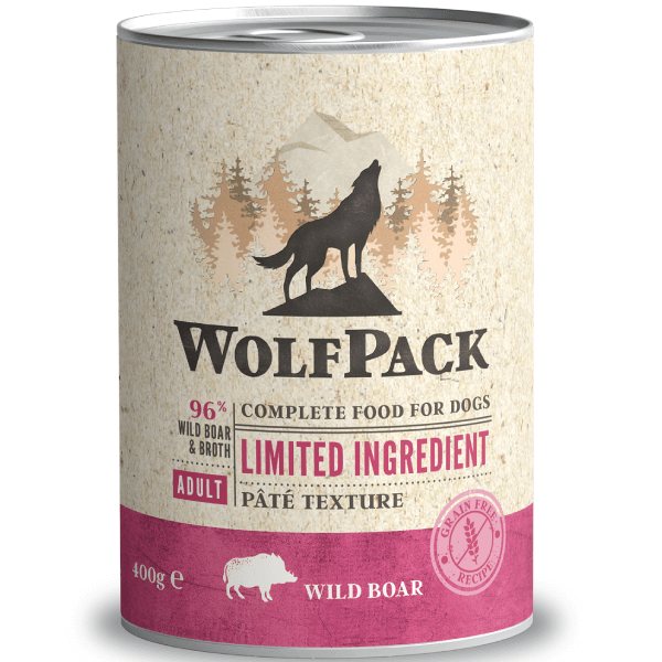 Hrana umeda pentru caini Wolfpack LTD Adult Mistret 400g - Animax