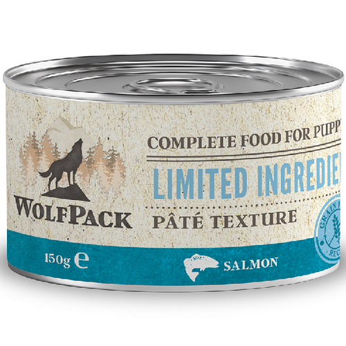 Hrana umeda pentru caini Wolfpack LTD Puppy Somon 150g - Animax