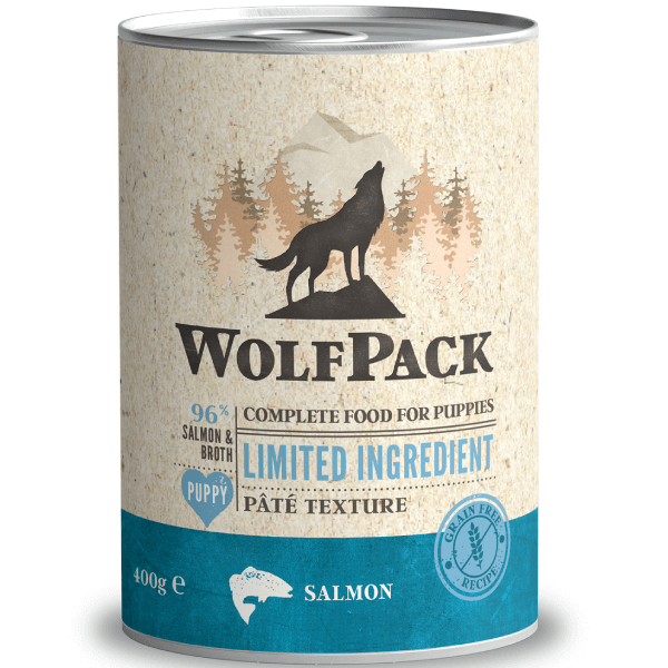 Hrana umeda pentru caini Wolfpack LTD Puppy Somon 400g - Animax