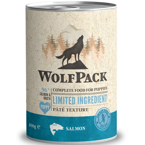 Hrana umeda pentru caini Wolfpack LTD Puppy Somon 400g - Animax
