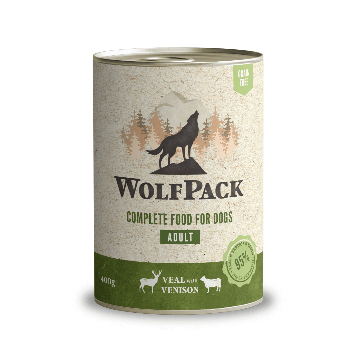 Hrana umeda pentru caini Wolfpack Vitel-Vanat 400g - Animax