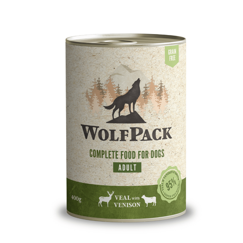 Hrana umeda pentru caini Wolfpack Vitel-Vanat 400g - Animax
