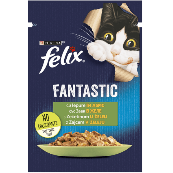 Hrana umeda pentru pisici Felix Fantastic Iepure 85g - Animax
