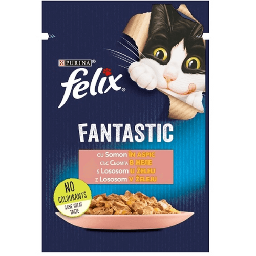 Hrana umeda pentru pisici Felix Fantastic Somon 85g - Animax
