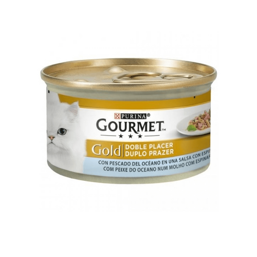 Hrana umeda pentru pisici Gourmet Gold Peste Oceanic si Spanac 85g - Animax