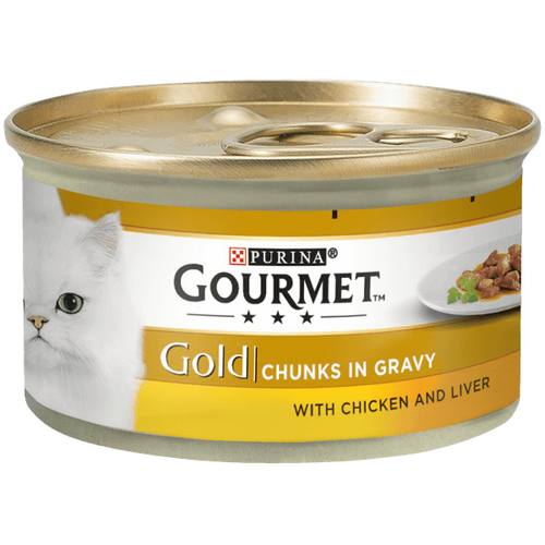 Hrana umeda pentru pisici Gourmet Gold Pui&Ficat 85g - Animax