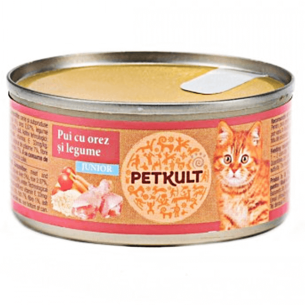 Hrana umeda pentru pisici Petkult Kitten cu pui 80g - Animax