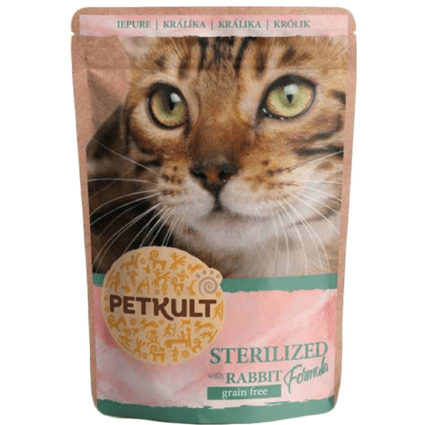 Hrana umeda pentru pisici Petkult Sterilised cu iepure 100g - Animax