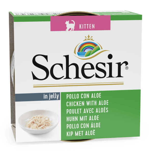 Hrana umeda pentru pisici Schesir Kitten Pui & Aloe 85g - Animax
