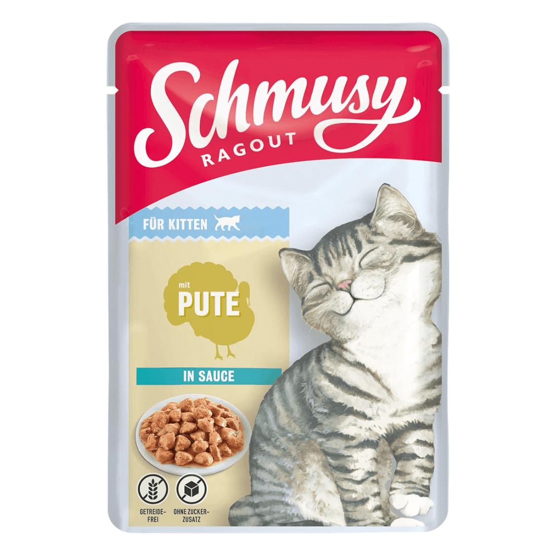 Hrana umeda pentru pisici Schmusy Kitten Curcan in sos 100g - Animax