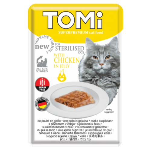 Hrana umeda pentru pisici sterilizate Tomi Sterilizat Pui 85g - Animax