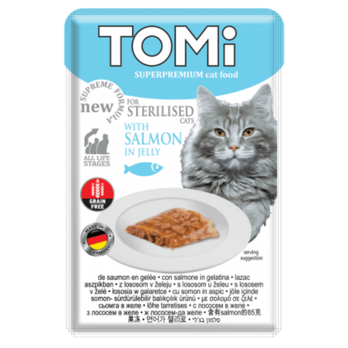 Hrana umeda pentru pisici sterilizate Tomi Sterilizat Somon 85g - Animax