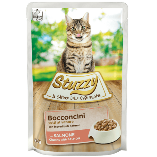 Hrana umeda pentru pisici Stuzzy Bucati in sos cu somon 85g - Animax