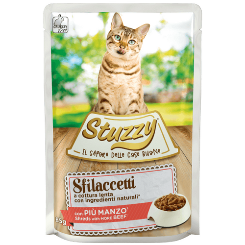 Hrana umeda pentru pisici Stuzzy Fasii de vita in sos 85g - Animax