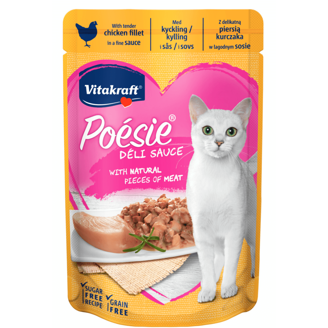 Hrana umeda pentru pisici Vitakraft Plic Poesie Pui in File in Sos 85g - Animax