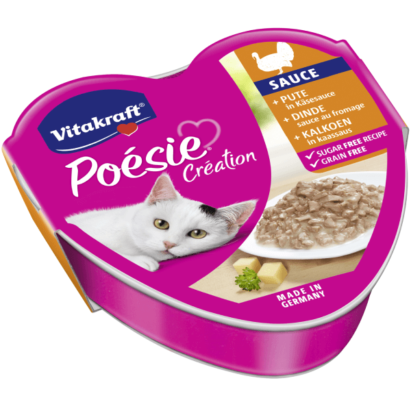 Hrana umeda pentru pisici Vitakraft Poesie Curcan&Sos branza 85g - Animax
