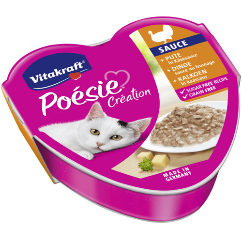Hrana umeda pentru pisici Vitakraft Poesie Curcan&Sos branza 85g - Animax