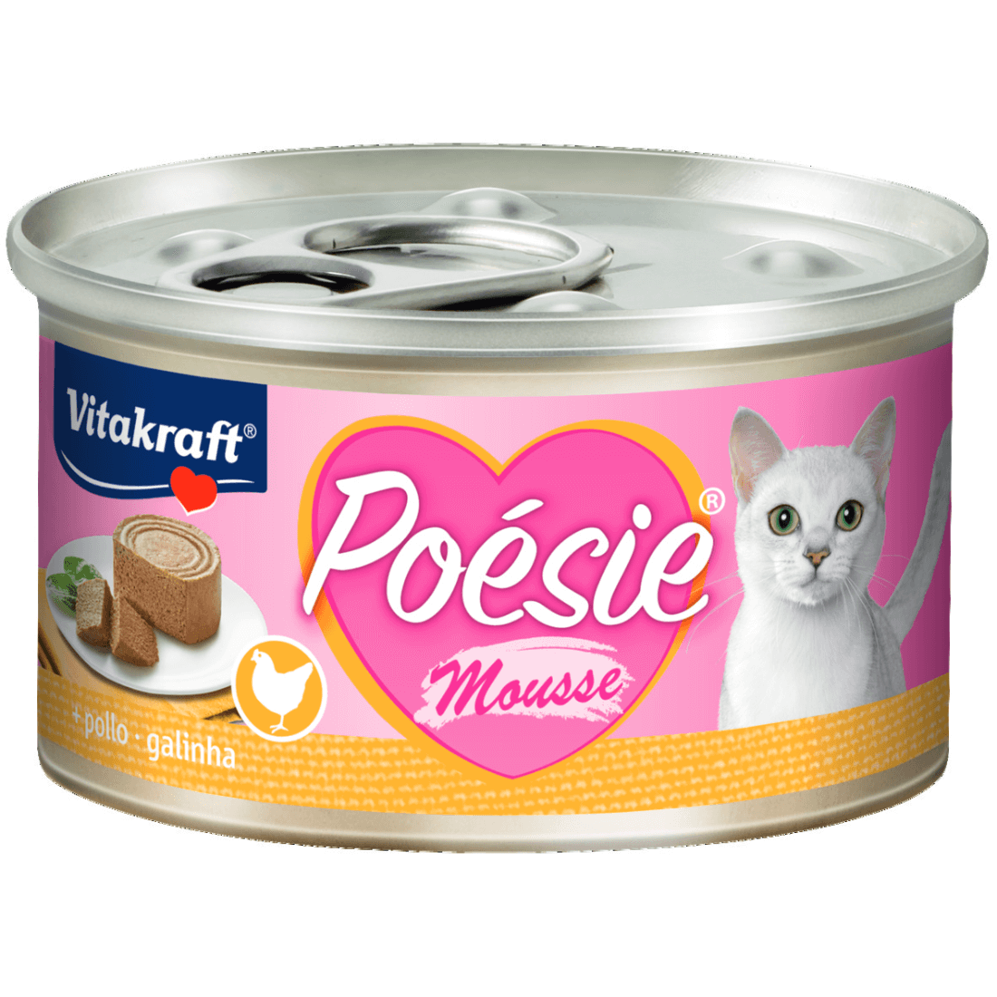 Hrana umeda pentru pisici Vitakraft Poesie Mousse cu Pui 85g - Animax