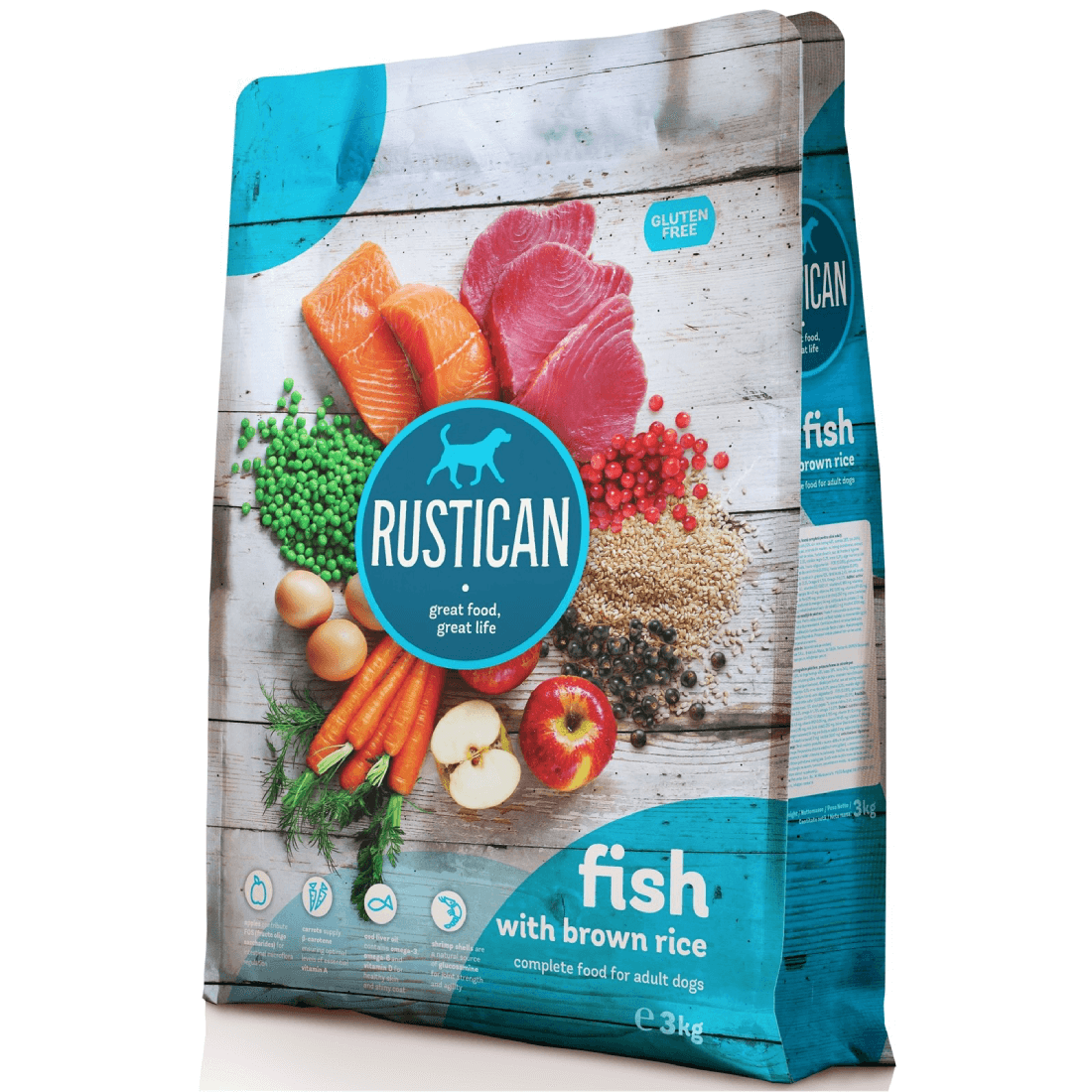 Hrana uscata pentru caini adulti Rustican Peste-Orez 3kg - Animax