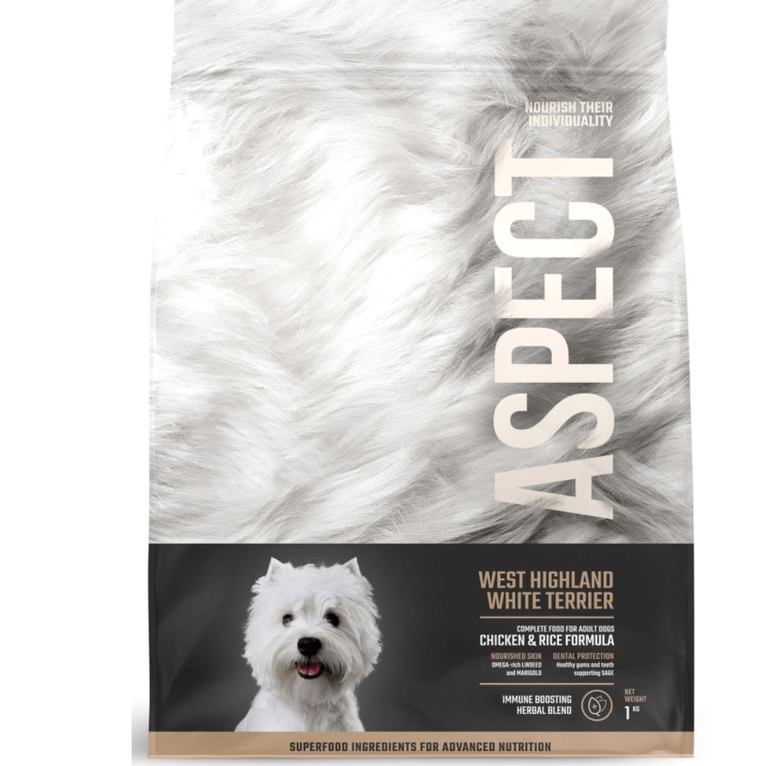 Hrana uscata pentru caini Aspect Highland White Terrier cu pui si orez 2.5kg - Animax