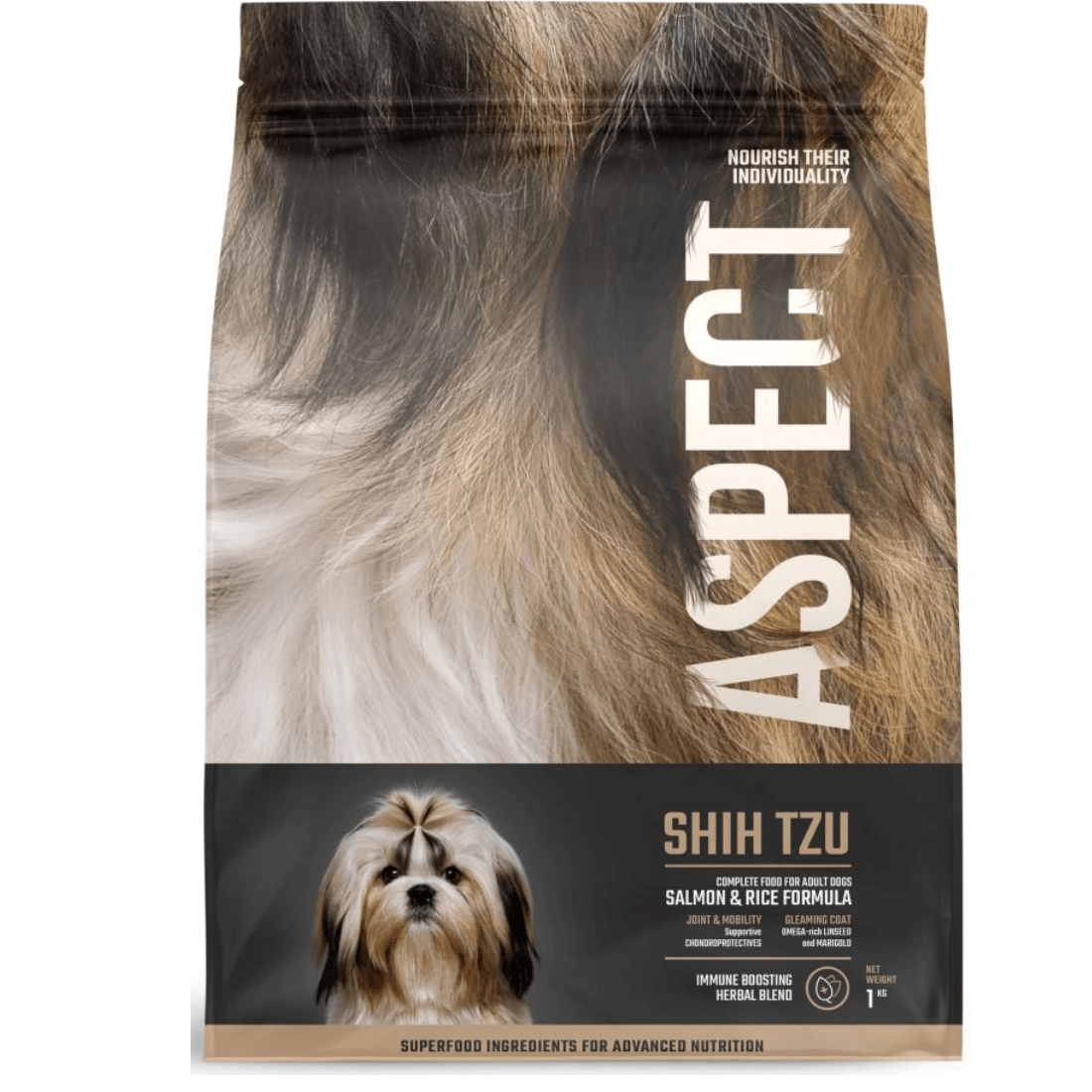 Hrana uscata pentru caini Aspect Shih Tzu cu somon si orez 1kg - Animax