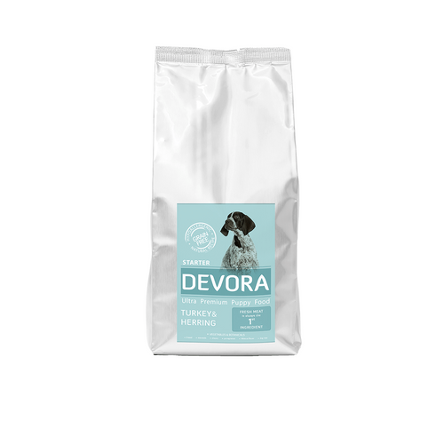 Hrana uscata pentru caini Devora Grain Free Starter cu curcan, hering si mazare 7.5 kg - Animax
