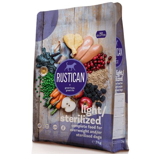 Hrana uscata pentru caini Rustican Light-Sterilised Pui-Peste&Orez Brun 12kg - Animax