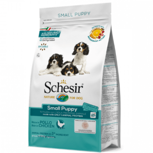 Hrana uscata pentru caini Schesir Small Puppy Monoprotein 800g - Animax