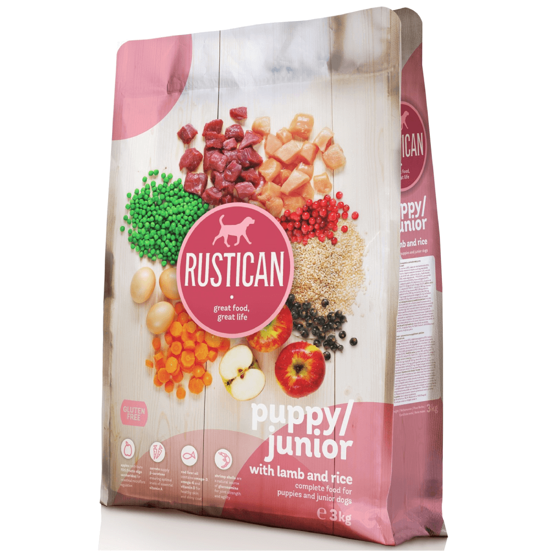 Hrana uscata pentru catei Rustican Puppy-Junior 1kg - Animax