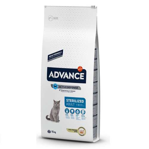 Hrana uscata pentru pisici Advance Sterilised Adult cu curcan 15 kg - Animax