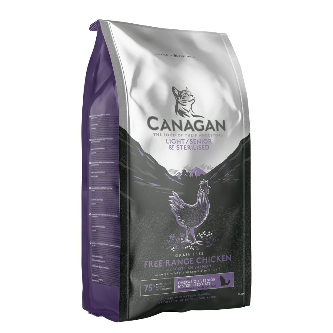 Hrana uscata pentru pisici Canagan Light Senior Sterilised Pui 1.5kg - Animax