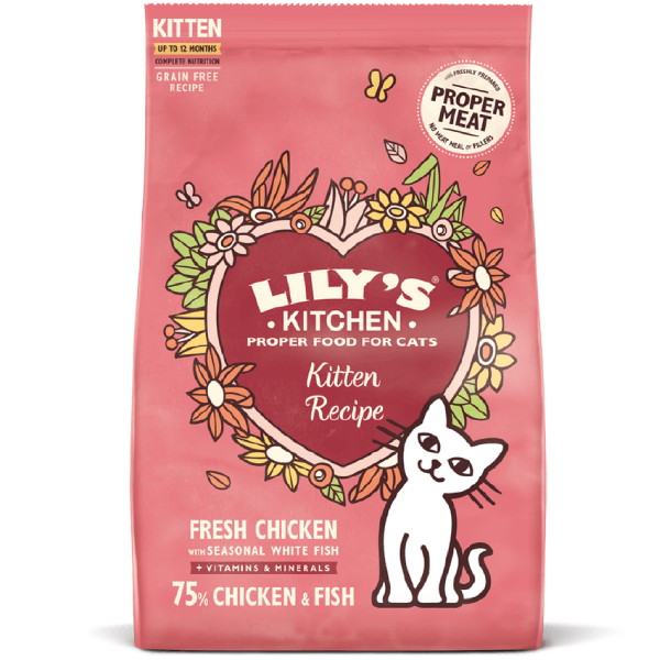 Hrana uscata pentru pisici Lily's Kitchen Kitten Pui&Peste alb 800g - Animax