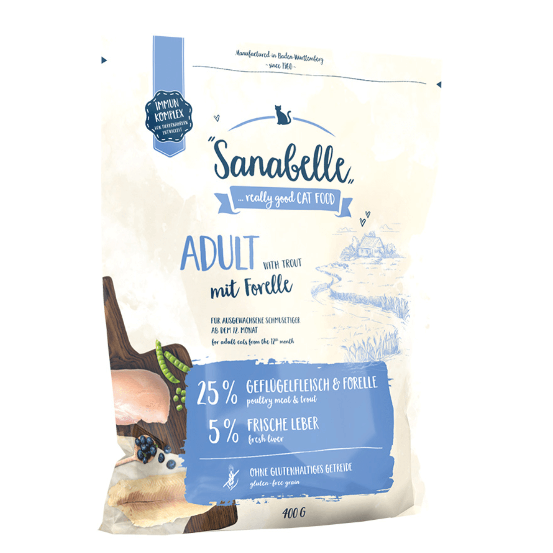 Hrana uscata pentru pisici Sanabelle Adult cu pastrav 400g - Animax