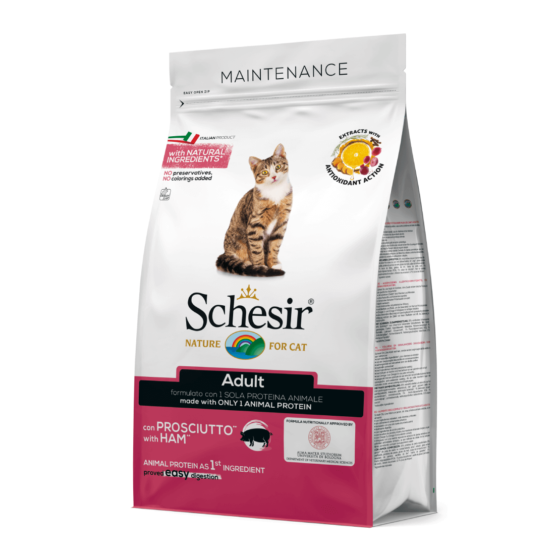 Hrana uscata pentru pisici Schesir Adult Monoprotein cu sunca 400 g - Animax