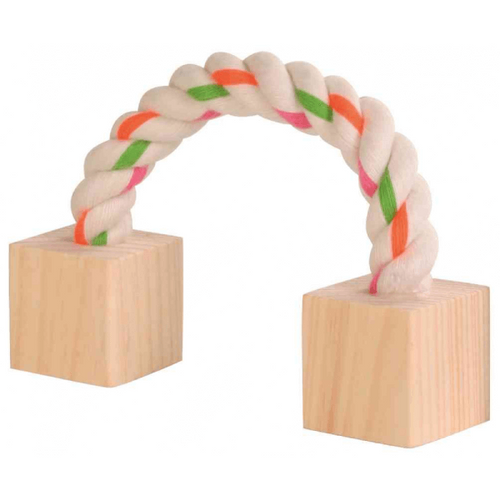 Jucarie pentru rozatoare Trixie Coarda cu lemn 20cm - Animax