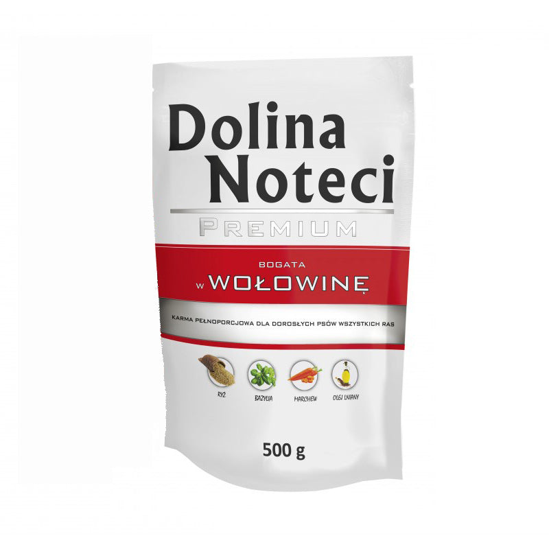 Hrana umeda pentru caini Dolina Noteci Premium cu vita 500 g - Animax
