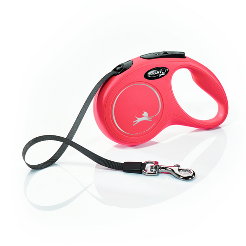 Lesa pentru caini Flexi New Classic Banda S 5m Rosu - Animax
