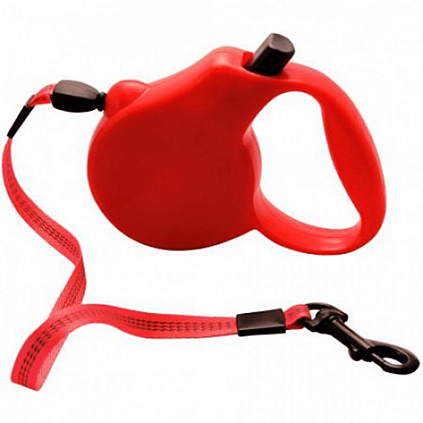 Lesa retractabila rosie pentru caini Fida Small 5m - Animax