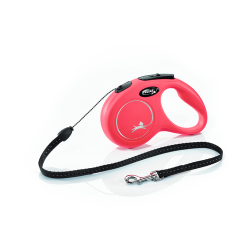 Lesa pentru caini Flexi New Classic Red Snur 5m - Animax
